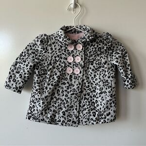 Leopard Black and Gray Fleece Corduroy Jacket size 12 months